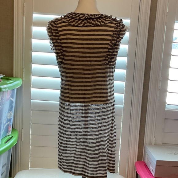 Leifsdottir Brown and White Striped Mini Dress - Picture 4 of 9